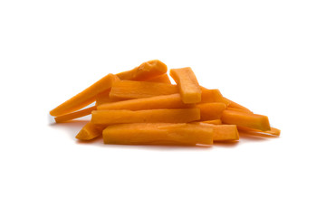 Karotten Sticks isoliert auf weiß