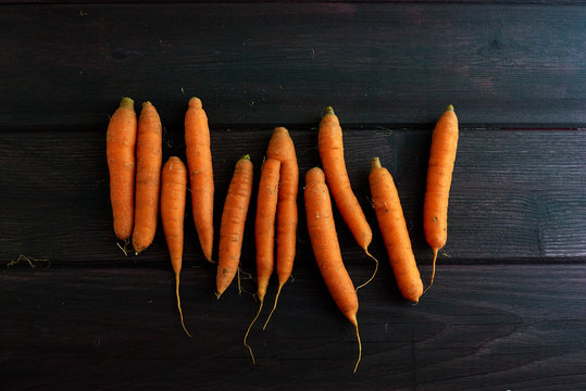 Row of raw carrots 
