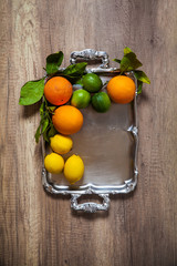 citrus fruit on a tray