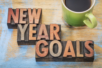 New Year goals word abstract