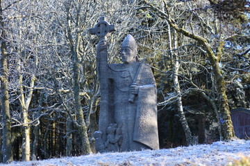 Hl. Kilian Statue am Kreuzberg Rh&ouml;n