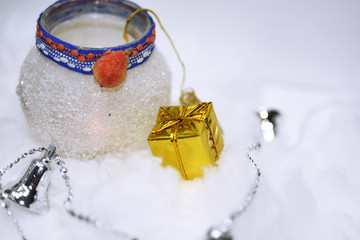 Macro photo of some Christmas objects.