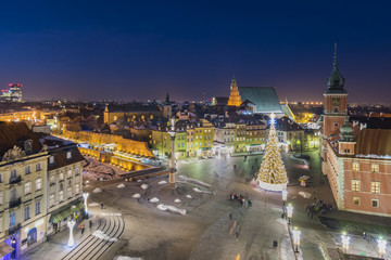 Fototapeta premium Old Town in Warsaw during Christmas time
