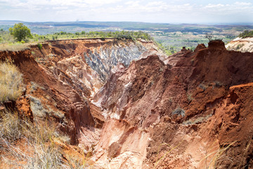 Obraz premium beautiful view of the canyon erosion furrows, in the reserve Tsingy Ankarana, Madagascar