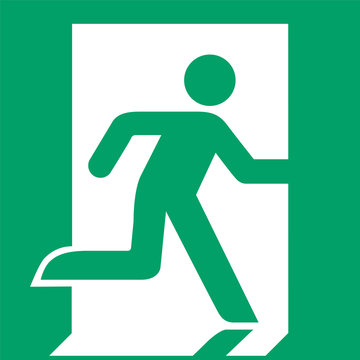 ISO 7010 E002 Emergency exit (right hand)