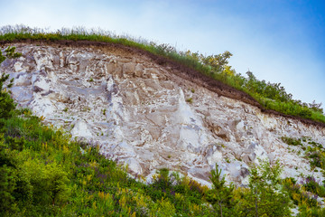 Bare limestone chalk hill