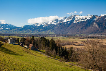 Fototapeta na wymiar Blick ins Rheintal bei Feldkirch