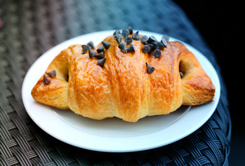 Photo of delicious fresh croissant