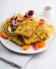 Fried cod fillet