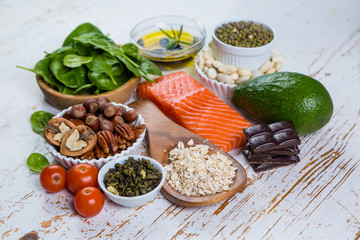 Selection of nutritive food - heart, cholesterol, diabetes