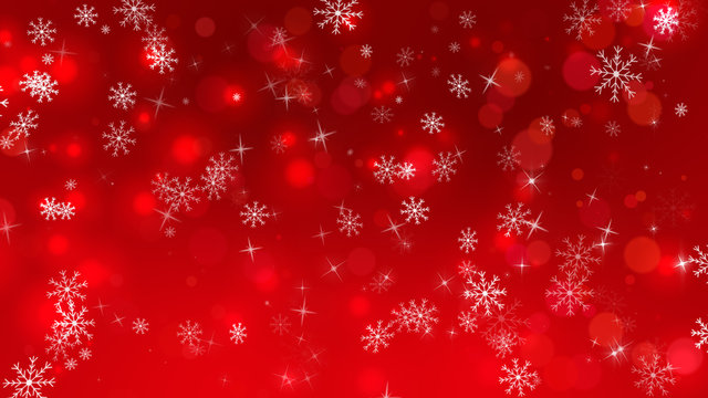 Red Christmas with Snowflakes Background