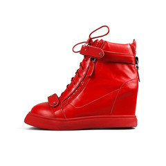 red female shoes
