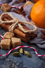  Christmas spices and orange tangerines
