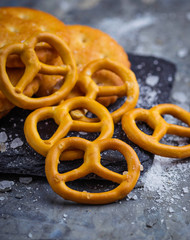 Salted snacks pretzel  and cracker