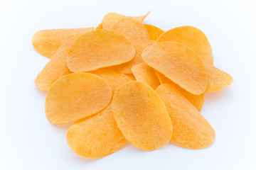 Potato chips on the papric. Eco food.