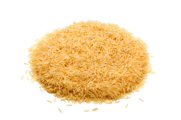 Basmati rice on a white background