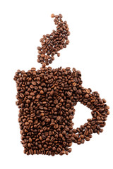Coffee beans in the form of a cup