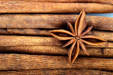 Cinnamon sticks and star anise