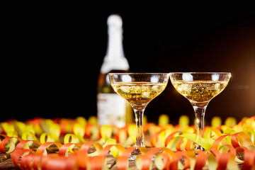 Champagne sparkling wine for silvester party