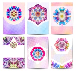 Christmas greeting cards. Vector backgrounds. Vector design backgrounds collection. Vintage style.