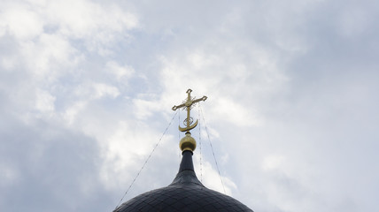 The dome and cross of the Cathedral of the Resurrection of Christ Nativity of Christ in the...