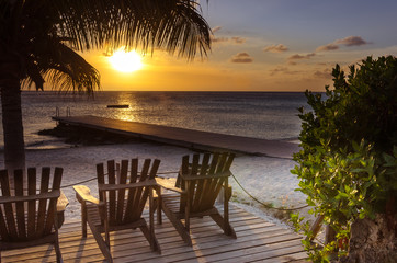 Amazing Sunset at the Porto Mari white sandy Beach