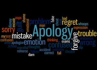 Apology, word cloud concept 2