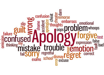 Apology, word cloud concept 6