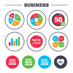 Best wife, husband and friend icons.