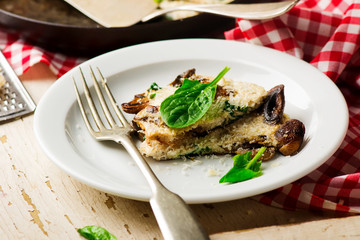 Spinach and Mushroom Egg White Frittata.