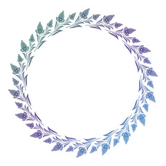 Abstract silhouette floral frame.