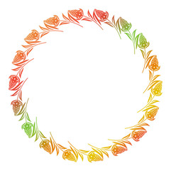 Abstract silhouette floral frame.