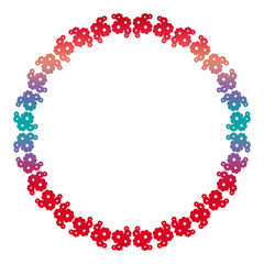 Abstract silhouette floral frame.