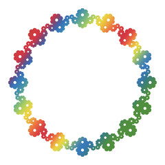 Abstract silhouette floral frame.