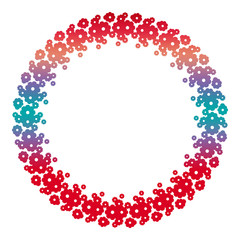 Abstract silhouette floral frame.