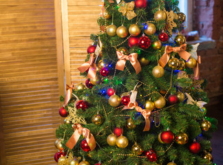 Christmas decorations, Christmas tree, gifts, new year