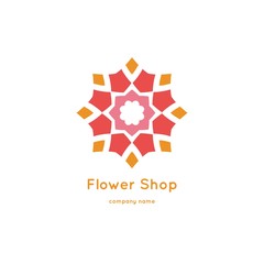 Vector vintage mandala logo. Kaleidoscope flower. Ornamental vector symbol