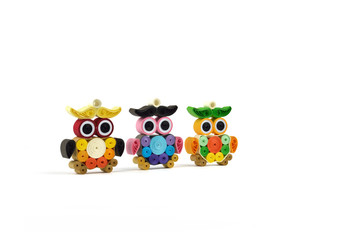 Fototapeta premium Owls quilling paper creativity