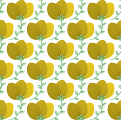Floral seamless pattern. Hand drawn creative flower. Colorful artistic background with blossom. It can be used for wallpaper, textiles, wrapping, card. Vector illustration, eps10