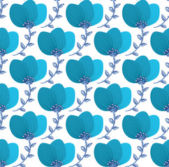 Floral seamless pattern. Hand drawn creative flower. Colorful artistic background with blossom. It can be used for wallpaper, textiles, wrapping, card. Vector illustration, eps10