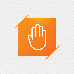 Hand sign icon. No Entry or stop symbol.