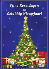Foto auf Alu-Dibond Fijne Kerstdagen en Gelukkig Nieuwjaar! - winter kaartje om te versturen naar je familie, vrienden, kennissen © CTRLH