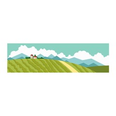 Farm house vector illustration.