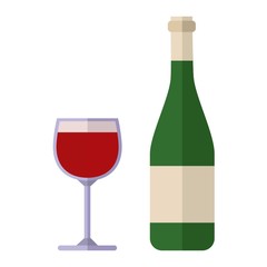 Alcohol drink wine bottle vector.