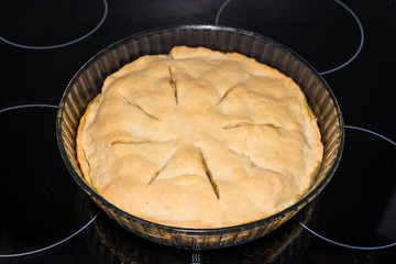 Apple pie fresh out of the oven