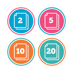 In pack sheets icons. Quantity per package.