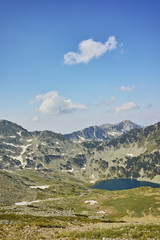 Fototapeta na wymiar Amazing Panoramic view of Vlahini lakes, Pirin Mountain, Bulgaria