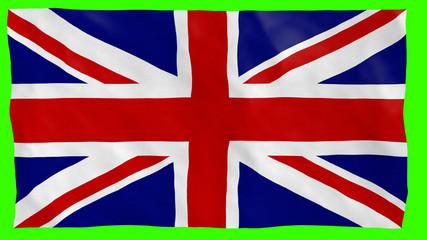 British Flag on green screen. Part of a set