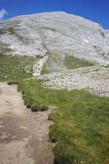 Amazing view of Rocky hills of Vihren Peak, Pirin Mountain, Bulgaria