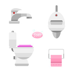 Bathroom icons symbols vector illustration.
